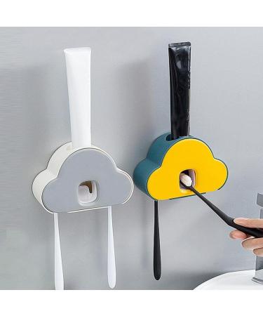 Toothpaste Squeezer Cartoon Toothpaste Holder Wall Mount No Hole Required Grey for Bathroom Orange-White - Buy Online on GoSupps.com