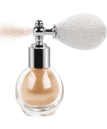 Shimmering Spray Powder Sparkle Powder  Glitter Dust Spray Gloss Powder Spray Contour Make Up Glitter Eyeshadow Pressed Powder Loose Powder Spray for Face Body Hair Nails Makeup (Champagne)