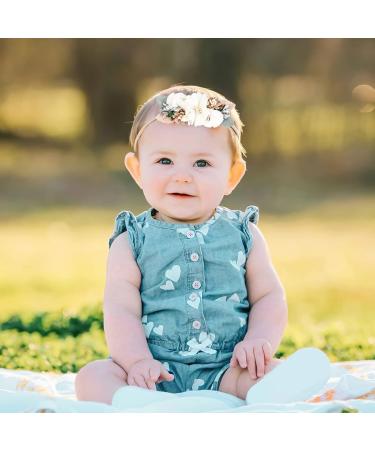 Makone Baby Hair Band | Stretchy Nylon Flower Headbands for Newborns & Toddlers | Adorable Baby Girl Hair Accessories - Buy Online on GoSupps.com
