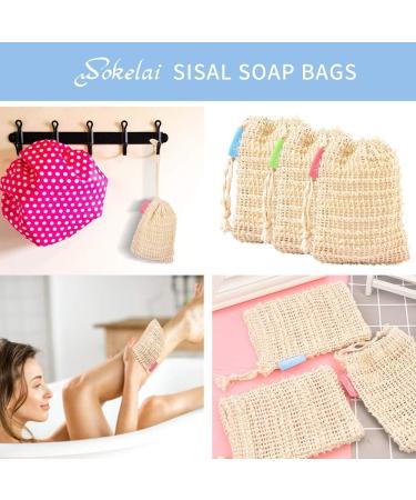 Natural Sisal Soap Bags - 6-Pack | Eco-Friendly Soap Nets & Sacks for Sustainable Body Care - Beige Natural Product - Buy Online on GoSupps.com