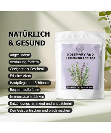 Buy Hang Caught Rosemary-Lemon Grass Tea | Digestive Aid Relaxation & Skin Care | 20 Tea Bags - Perfect Gift - Buy Online on GoSupps.com