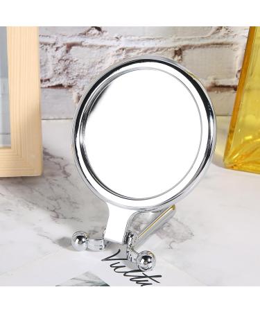 5x Magnifying Folding Adjustable Cosmetic Mirror Double Sided Makeup Mirror Portable Silver Beauty Mirror for Home and Travel Use Combination of Flat and 5x Mirror Aluminum - Buy Online on GoSupps.com