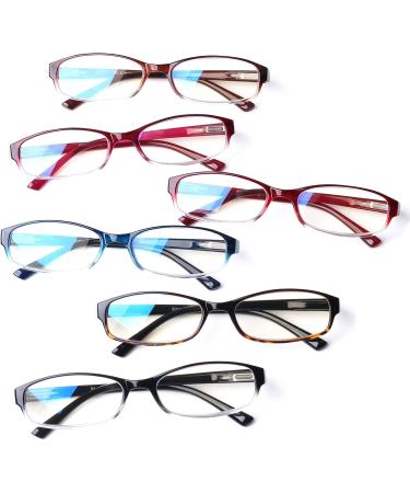 Shop NORPERWIS 6 Pack Ladies Reading Glasses - Trendy Blue Light Blocking Spring Hinge Eyewear for Women (Mix Color 2.00 - Buy Online on GoSupps.com