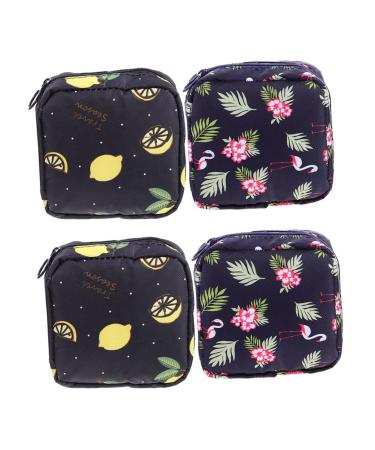 SEWOART 4pcs Sanitary Napkin Storage Bag Womens Pads Travel Organizer Bags Canvas Wallet Tampons Collect Bags Sanitary Napkins Pad Bags for Period for Travel Menstrual Pad Pouches