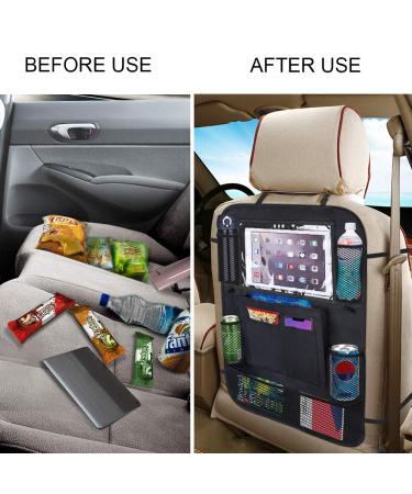 Uraqt Car Backrest Protection - 2 Pack Waterproof Kick Mats & iPad Holder for Children - Universal Fit Back Seat Organizer - Buy Online on GoSupps.com