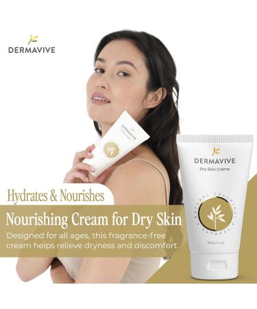 Dermavive Sensitive Skin Duo Hydrating Facial Cleanser 120ml + Dry Skin Cr me 100g | Soap-Free Gentle Cleanser & Fast-Absorbing Cream for Dry Itchy Sensitive Skin | With Oatmeal & Vitamin E - Buy Online on GoSupps.com