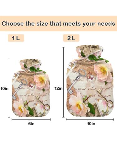 Naanle Floral Vintage Heat Bottle - 1L Warm Water Flap for Bed Hand & Feet - Pain Relief & Cold Therapy - Buy Online on GoSupps.com