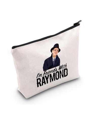 Levlo cosmetic bag with raymond motif Raymond fans gift "I'm Friends with Raymond" make-up bag with zipper for women and girls I'm friends