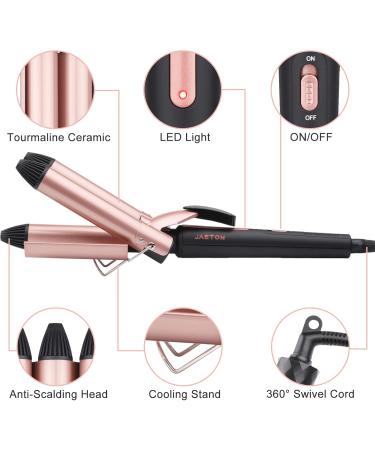 Jaeton 3 Barrel Curling Iron - 25mm Ceramic Curlers for Waves - Quick Heating & UK Plug - Perfect for Long/Short Hair - Buy Online on GoSupps.com
