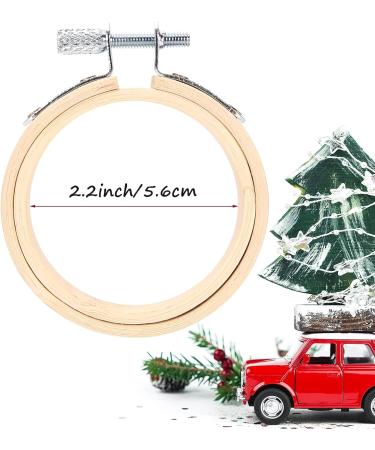 Caydo 10 Pieces 2.2 Inch Mini Embroidery Hoops - Adjustable Bamboo Circle Cross Stitch Hoop Rings for Art Craft and Christmas Decoration - Buy Online on GoSupps.com
