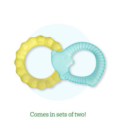Green Sprouts Cool Nature Teethers 2-Pack - Yellow & Aqua for 3+ Months - Buy Online on GoSupps.com
