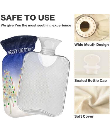 Three Checked Hot Water Bottles - Soft Fleece Cover 2 Litre Hot Water Bag for Soothing Hot & Cold Compresses - Ideal for Comfort & Relief - Buy Online on GoSupps.com