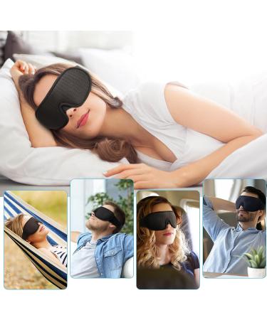 RIWISLL 3D Contoured Cup Sleep Mask - 100% Light Blocking, Adjustable Strap - Black - Buy Online on GoSupps.com