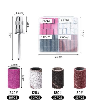 120-Piece Grinding Sleeve Sanding Tapes Set - 80/120/140 Grit for Nail Art | Includes 1 Nail Drill Attachment - Buy Online on GoSupps.com