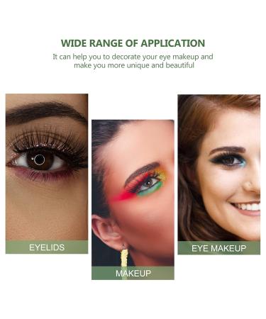Beaupretty 4 Pairs False Eyelash Stickers & Shiny Eyeliner Stickers | Reusable Eyelashes & Makeup Essentials - Green Tape & Army Green - Buy Online on GoSupps.com