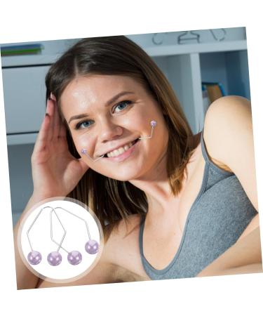 DRESSOOS 1 Pair Dimple Trainer Personal Face Trainer Exerciser Exercise Lips Trainer Tool Beauty Tools Jaw Trainer Cheeks Balls Exercise Device Alloy Purple Thin Face 4.30X2.50X0.80CM Purple - Buy Online on GoSupps.com