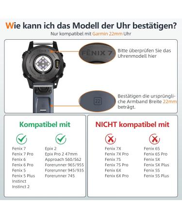 Buy Laffav 22mm QuickFit Silicone Strap for Garmin Fenix 6 Pro/7 Pro/5/Instinct/Epix 2/Forerunner 945 - Durable Replacement Bracelet - Buy Online on GoSupps.com