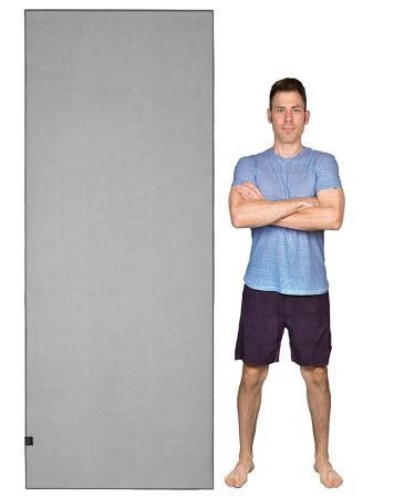 Tatago XL Hot Yoga Mat Towel-85 x30 Soft Microfiber & Silicone Yoga Towels for Hot Yoga Non Slip Long for a XL Yoga Mat. Perfect Non Slip Bath Mat Towel, Floor Towel or Yoga Hand Towel as Well. Grey