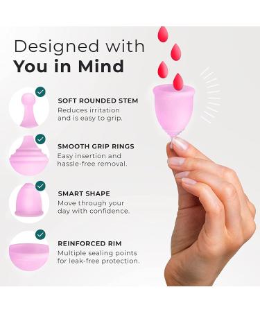 Buy Flexible Silicone Menstrual Cup - Safe Travel-Friendly & Eco-Friendly Pink - Buy Online on GoSupps.com