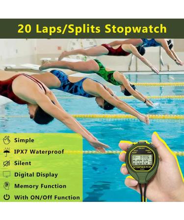 Buy Lighth Away Waterproof Stopwatch Timer - 30 Rounds Memory Large Display Ideal for Swimming & Football Coaching - Buy Online on GoSupps.com