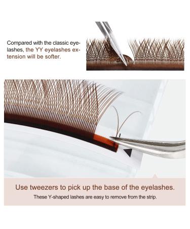 Y Lashes Extensions | Colored YY Premade Fans | Brown Eyelash Extensions D Curl 0.07mm 8-15mm Mixed Tray | Easy Fan Volume Lashes Supplies - Buy Online on GoSupps.com