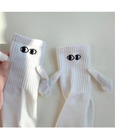 Magnetic Suction 3D Couple Socks - Holding Hands Funny White Socks - Buy Online on GoSupps.com