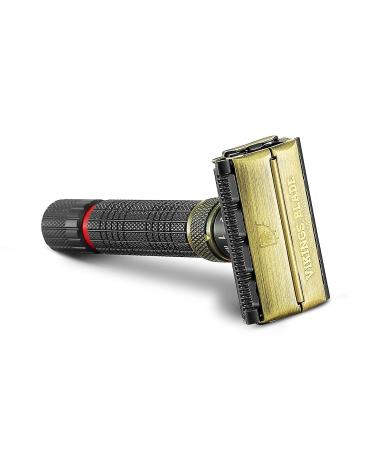 VIKINGS BLADE Adjustable Double Edge Safety Razor - The Emperor MEIJI | Solid Brass | Short & Fat Handle | Butterfly Twist-To-Open | Eco Friendly | Luxury Case - Smooth, Close, Clean Shaving - Buy Online on GoSupps.com