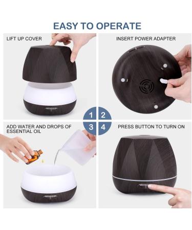 Buy Apore 550ml Aroma Diffuser Essential Oil Humidifier for Aromatherapy 7 LED Colors Adjustable Fog Low Water Protection - Buy Online on GoSupps.com