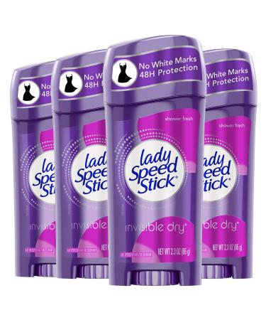 Lady Speed Stick Invisible Dry Antiperspirant Deodorant, Shower Fresh, 2.3 Fl Oz (Pack of 4) Shower Fresh 2.3 Fl Oz (Pack of 4)