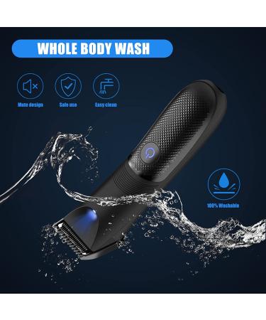 Electric Groin Hair Trimmer for Men & Women - Waterproof Body Groomer with LED Indicator - IPX7 Beard and Bikini Trimmer - Pubic Hair Shaver for Balls - 1PC - Buy Online on GoSupps.com