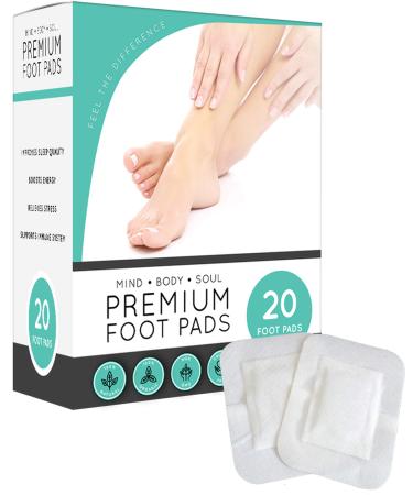 Premium Cleansing Detox Foot Pads, Organic Non GMO Adhesive Pads, Relieve Stress, Sleep Better, Pain Relief (20 Count)