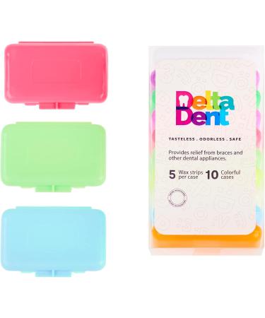 Orthodontic Wax Strips - 50 High-Quality Tasteless Wax Pieces in Colored Case - DeltaDent International Shipping - Buy Online on GoSupps.com