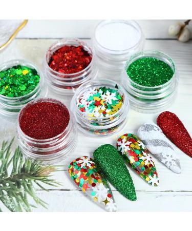 Buy Christmas Nail Art Glitter Sequins | 3D Holographic Winter Snowflake Accessories | International Shipping - Buy Online on GoSupps.com