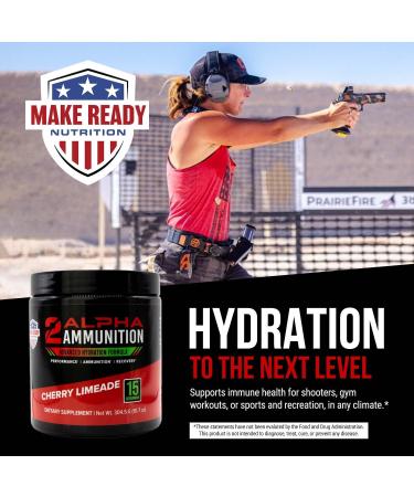 2ALPHA Cherry Limeade Hydration Powder - 304.5g | Energy Drink & Immune Support for Shooting Sports | Vitamin C Calcium D-Ribose & More - Buy Online on GoSupps.com