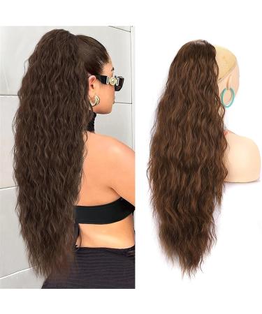 Ponytail Extension 30 Inch Extra Long Drawstring Wavy Curly Ponytails Black Brown Synthetic Fiber Fake Hair piece for Women Ponytail Extension Ponytail Hair Extension(PT139-9H60A) 30Inches PT139-9H60A - Buy Online on GoSupps.com