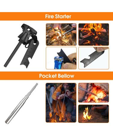 Survival Kit 13 in 1 - Professional Emergency Gear with Knife & Flashlight for Camping Hiking Fishing Adventure | Ideal Gift for Men & Fathers - Buy Online on GoSupps.com