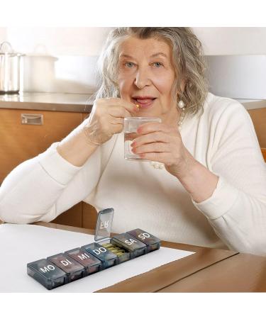 Weekly Pill Organizer Box - 7-Day Tablet Storage - OPRET Medication Organizer - Black & White - Buy Online on GoSupps.com