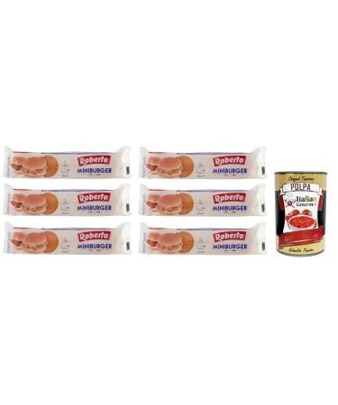 Italian Gourmet E.R. Roberto Miniburger Buns 200 g Pack of 6 Each Pack Contains 8 Mini Burgers + Italian Gourmet Polpa di Pomodoro 400 g