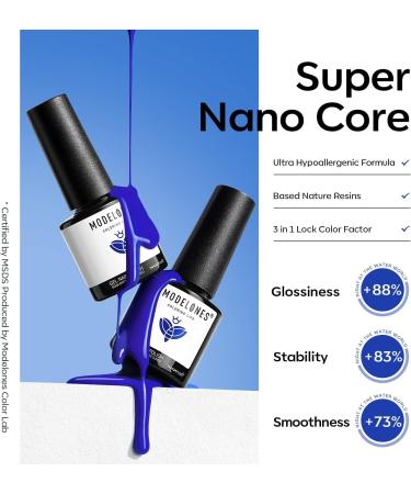 Modelones Blue Gel Nail Polish Set 6 Colors Royal Blue Sky Blue Glitter Navy Blue Nail Gel Polish Kit Light to Dark Shades Soak Off Gel Nail Art Salon Design Home Manicure Holiday Gifts for Women Girls - Buy Online on GoSupps.com
