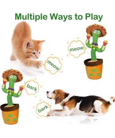Dancing Cactus Voice Recorder Baby Toy with 120 Fun Songs - Educational Gift and Home Decor - Volume Control - Talking Cactus for Kids - Buy Online on GoSupps.com
