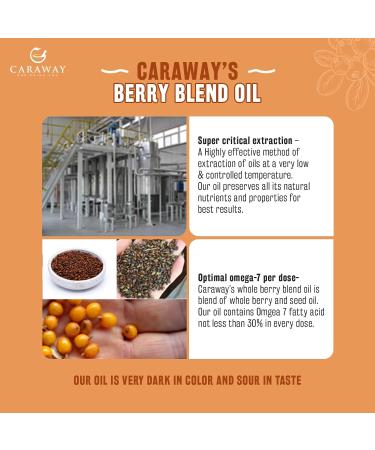 CARAWAY Sea Buckthorn Oil - Whole Berry 1 Fl Oz | Omega-7 Rich Super Critical Extract | Himalayan Sea Buckthorn Berry Oil - Buy Online on GoSupps.com