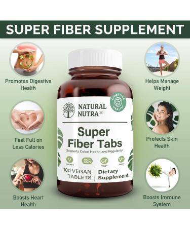 Natural Nutra Super Fiber Supplement Promotes Digestive and Cardiovascular Health Manage Weight Protects Skin Health Boost Heart Health and Immune System Non GMO Gluten Free Vegan 100 Vegan 100 Count (Pack of 1) - Buy Online on GoSupps.com