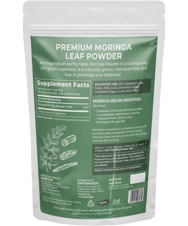 SAPTAMVEDA Premium Moringa Leaf Powder 8.81 Oz/250 Gm - Natural Multi-Vitamin from India Farms - Buy Online on GoSupps.com