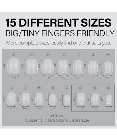 AICLSA Ultra Short Oval Nail Tips - 240 PCS Full Cover Matte Soft Gel False Nails - DIY Press On Nails - 15 Sizes - Buy Online on GoSupps.com