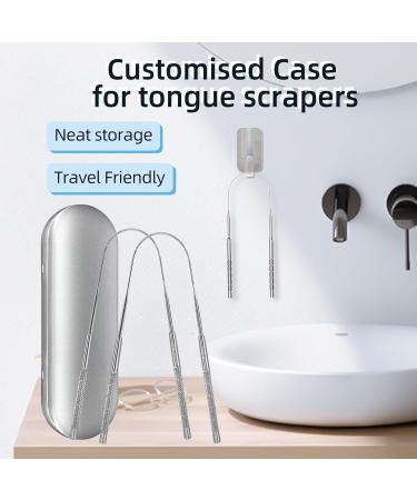 Y-Kelin Stainless Steel Tongue Scraper for Adults - 2PCS with Travel Case | Best Solution for Bad Breath & Oral Health Care - Buy Online on GoSupps.com