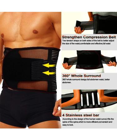 ZWEBY 3XL-5XL Adjustable Double Pull Lumbar Support Belt | Breathable Mesh Back Brace for Pain Relief - XXL Size - Buy Online on GoSupps.com