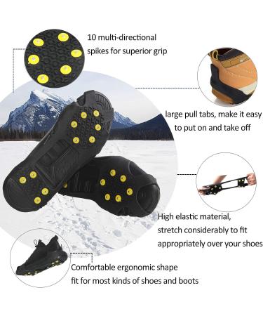 XX-Large Ice Cleats for Women Men - Non-Slip Snow Crampons 10 Studs - Buy Online on GoSupps.com