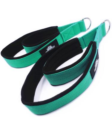 Lights Mountain Pilates Double Loop Straps - 1 Pair, D-Ring Handle, Yoga Exercise Accessories for Home Gym - Lake Green M - Buy Online on GoSupps.com