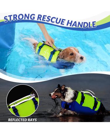 SlowTon Dog Life Jackets Enhanced Buoyancy Adjustable Neoprene Pet Float Lifejacket Aid with Reflective Rescue Handle Dogs Safety Swim Lifesaver Vests for Surfing Boating Pool Beach Sea S Yellow - Buy Online on GoSupps.com