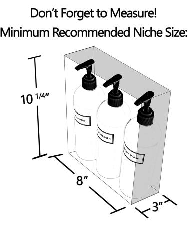 Artanis Home Silkscreened Shower Bottle Set - Shampoo, Conditioner, Body Wash - 16 oz 3-Pack (White) - Black Pumps - Buy Online on GoSupps.com